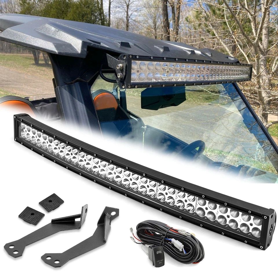 BARRA DE LUZ LED CURVA APTA PARA POLARIS RZR XP 1000 900 32" pulgadas 180W SOPORTE TECHO SUPERIOR Foto 1 de 4