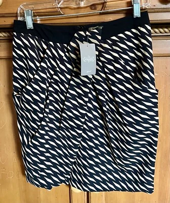 NUEVO CON ETIQUETAS $49 FEI Anthropologie Falda Mujer Cruzada Cintura Bolsillos Mezcla Seda 8 Foto 1 de 4