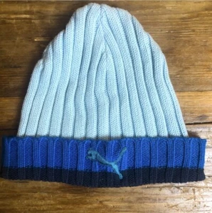 Puma Kids Blue Knit Hat - Picture 1 of 4