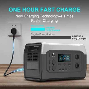 1800W Portable Power Station Bank 1000W 500W Solar Generator 220V Battery Energy - Picture 1 of 24