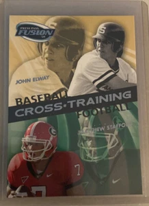 2009 Press pass Fusion John Elway/ Matthew Stafford Cross Training Super Bowl QB - Picture 1 of 2
