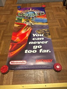 MIDWAY CRUSIN WORLD VIDEO DRIVING GAME POSTER W/BONUS FLYER - Picture 1 of 2