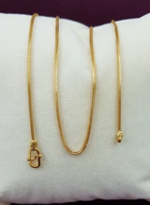 High Polish 22K Gold Chain Round Box Chain Link Light Weight Daily Use Men Chain - Picture 1 of 7