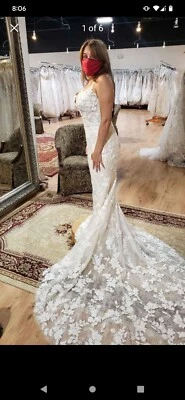 Blue by Enzoani wedding dress, size 6, style is Lesley, never worn, ivory/sand - Image 1 of 4