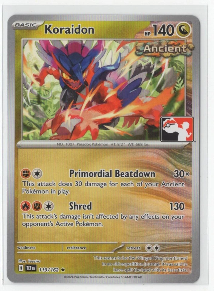 Pokemon Prize Pack Series 5 Koraidon 119/162  - PLAY STAMPED - Image 1 of 1