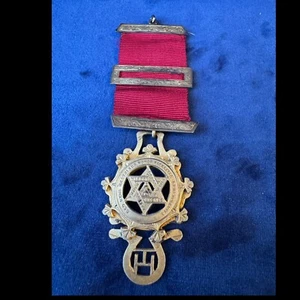 Royal Freemason 925 Silver Royal Arch Chapter Medal Vintage 50's Blashki & Sons - Picture 1 of 12