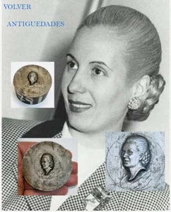Eva Perón Evita RARE iron press print stamp medal PROTOTYPE ? - Picture 1 of 6