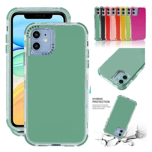 For iPhone 14 15 16 Pro Max 13 12 11 7 8+ Shockproof Hybrid Bumper Soft TPU Case - Picture 1 of 32