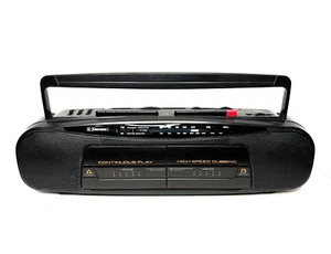WORKS READ Emerson AC 2332 Dual Cassette Player Dubber AM FM Radio EQ Boombox - Picture 1 of 18