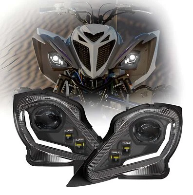 LED Headlights Set Head Lamps For 2006-2023 YAMAHA YFZ 450 RAPTOR 350 700 700R - Image 1 of 4