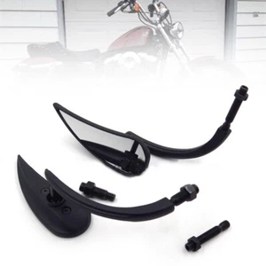 Rearview Side Mirrors Pair Aluminum Fits For Harley Street Bob FXDB 2007-2016 - Picture 1 of 16