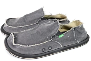 Zapatos de lona sin cordones Sanuk vagabond talla 14 surfistas playa grises - Imagen 1 de 9