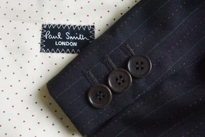 Paul Smith Black Pinstriped 100% Wool 2 Pc Suit Jacket Pants Sz 38R - Picture 1 of 11
