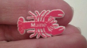 "Maine" Red White Lobster Plastic Travel Lapel Pin Pinback - Picture 1 of 2
