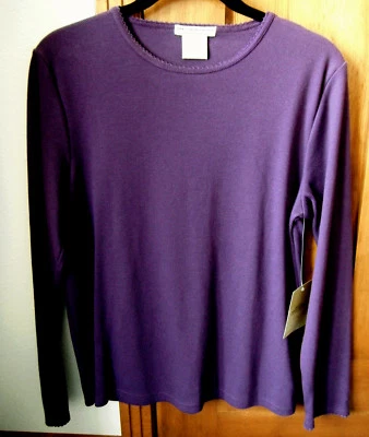 GRAN TOP NOROESTE MORADO OSCURO MANGA LARGA, NUEVO CON ETIQUETAS, BUSTO A APROXIMADAMENTE 37", TALLA GRANDE Foto 1 de 3
