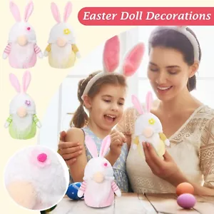 Glowing Easter Bunny Adornment Faceless Doll Decoration Easter Gnome Doll Crafts - Picture 1 of 16