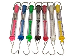 Set di 7 Bilance a Molla Nuove, Doppia Scala, 100g - 5.000g e 1N - 50N - Foto 1 di 1