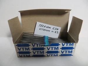 100X 150 kohm 0.3W carbon film resistor Vitrohm vintage