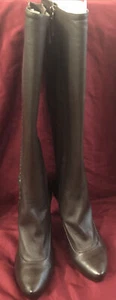 Max Studio Dark Brown Leather Tall Heel Boots Size 7 - Picture 1 of 6