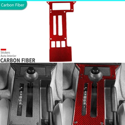 Red Carbon Fiber Console Gear Shift Panel Cover Trim For Chevrolet Camaro 82-89 - Image 1 of 4