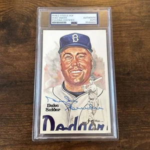 Duke Snider Autographed Perez Steele Postcard PSA Slabbed HOF Dodgers Signed - Picture 1 of 2