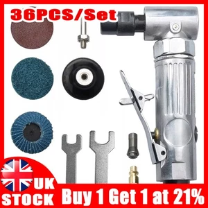 36PCS 90° 1/4" Right Angle Grinder Polisher Air Die Grinder Sander Kit Grinding - Picture 1 of 23