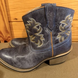 Stivaletti Laredo donna 6,5M blu grigio pelle western stivali corti 51026 punta tonda - Foto 1 di 9