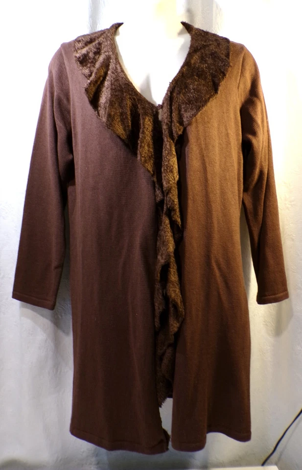 Storybook Knits "Cascade Sweater Coat" Brown Sweater Cardigan Size 2X - Image 1 of 1