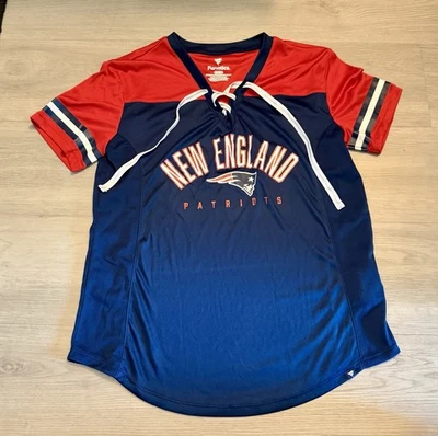 Футболка женская Fanatics NFL красный синий размер средний New England Patriots - Изображение 1 из 3