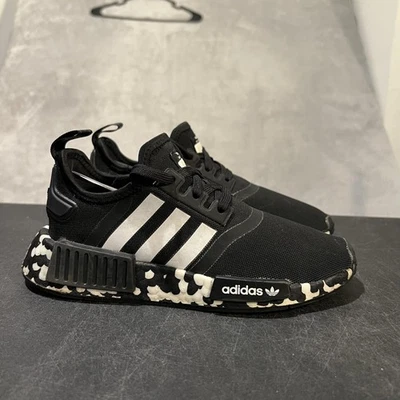 Adidas Shoes Youth 4Y Black White NMD_R1 Boost Originals Camo Midsole - Image 1 of 4