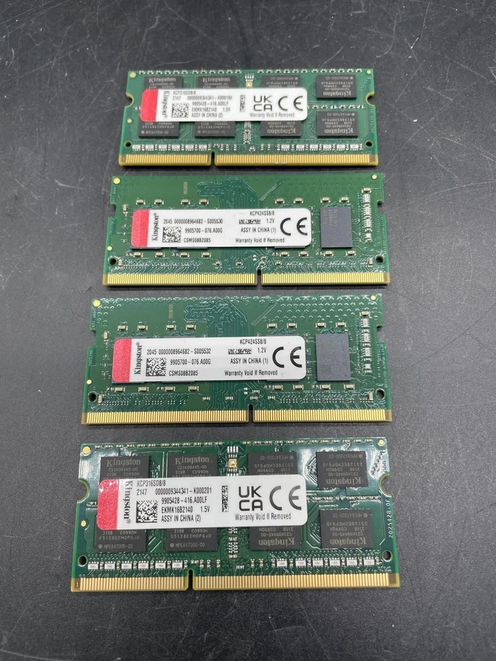 Kingston 32GB 4X8GB DDR3 2RX8 1600MHz PC3-12800S 204pin Laptop Memory RAM - Image 1 of 1