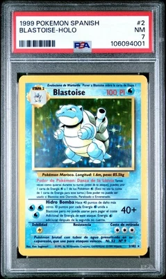 1999 Pokemon Spanish Base Set Blastoise Holo #2 PSA 7 NM - Image 1 of 2