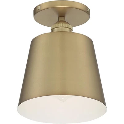 Nuvo Lighting 60/7321 Motivo Montaje Semi-Al ras Latón Cepillado y Acentos Blancos Foto 1 de 4