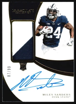 2019 Panini Immaculate MILES SANDERS Rookie Auto Jersey Patch /99 #149 - Image 1 of 2