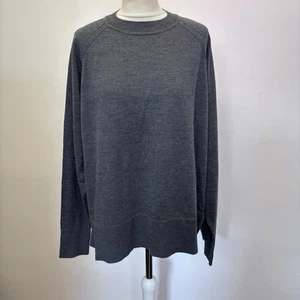 Jersey de Lana Cubus Talla XL Gris Cuello Redondo Relajado Mínimo 100% Lana Merino - Imagen 1 de 8