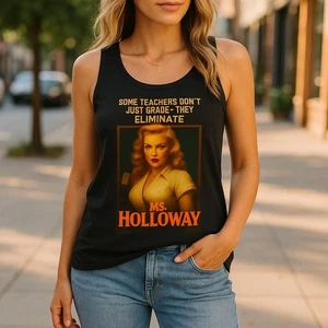 Ms. Holloway Teacher Tank Top, Unisex Tank Top, Teacher Gift, Retro Horror Movie - Picture 1 of 22