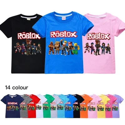 Boys Girls Roblox Casual Short Sleeve 100% Cotton Kids T-Shirt Tops T shirt Tee