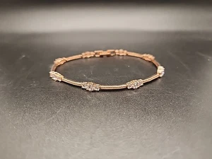 Bella Luce White Round Cut CZ 18K Rose Gold Over 925 Tennis Bracelet 8" DOCK57R - Picture 1 of 9