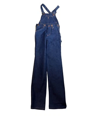 NOS Vtg 70s 29 x 34 Jumpsuit Denim Jeans Removable Bib Overalls Wrangler STUDENT - Image 1 of 4