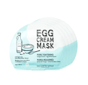 Too Cool for School Egg Cream Mask Pore Tighening Box Set (5 sheets) - Picture 1 of 4