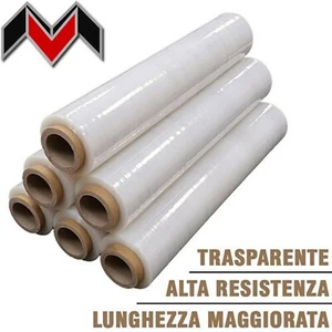 Nastro Pellicola Film Estensibile Trasparente Bobine 2Kg 50cm Manuale 23mic - Foto 1 di 2