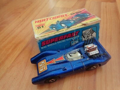 VINTAGE MATCHBOX LESNEY SUPERFAST NO.61 BLUE SHARK CAR NEAR MINT BOXED - Image 1 of 3