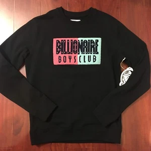 NEW BILLIONAIRE BOYS CLUB BBC CLASSIC CREW SWEATSHIRT BLACK MEN SIZE SMALL S - Picture 1 of 3