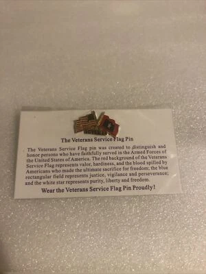United States Army Veteran Lapel Pin US Army Flag Military Jacket Veteran Hat - Image 1 of 3