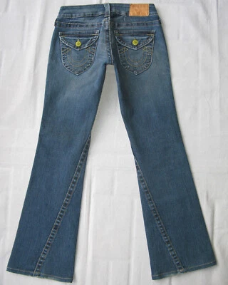 True Religion Joey Bootcut Flap Jeans Women Size 26 Blue Distressed +Stretch L30 - Image 1 of 4