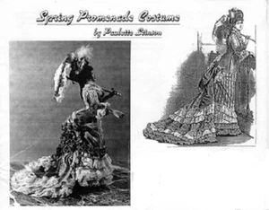 1:12 Maßstab Puppenhaus Puppenmuster FRÜHLINGSPROMENADE KOSTÜM um 1876 PS568 - Bild 1 von 1