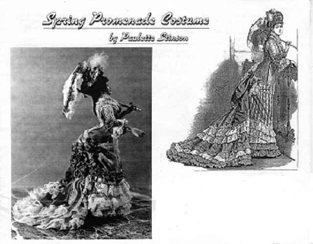 1:12 scale Dollhouse Doll Pattern SPRING PROMENADE COSTUME circa 1876 PS568  - Image 1 of 1