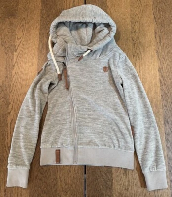 Chaqueta con Capucha Naketano The Poet’s Choice Asimétrica Cremallera Completa Para Mujer Talla S Gris Foto 1 de 4