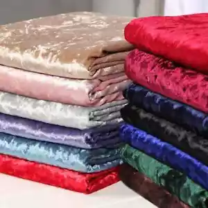 Plain CRUSH VELVET FABRIC Velour Craft Dress Decor Material 58" By Meter - Picture 1 of 25