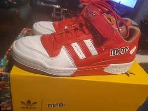Adidas Forum Low 84 Red And White M&M CHOCS Trainers UK Size 9.5 BNIB - Picture 1 of 9